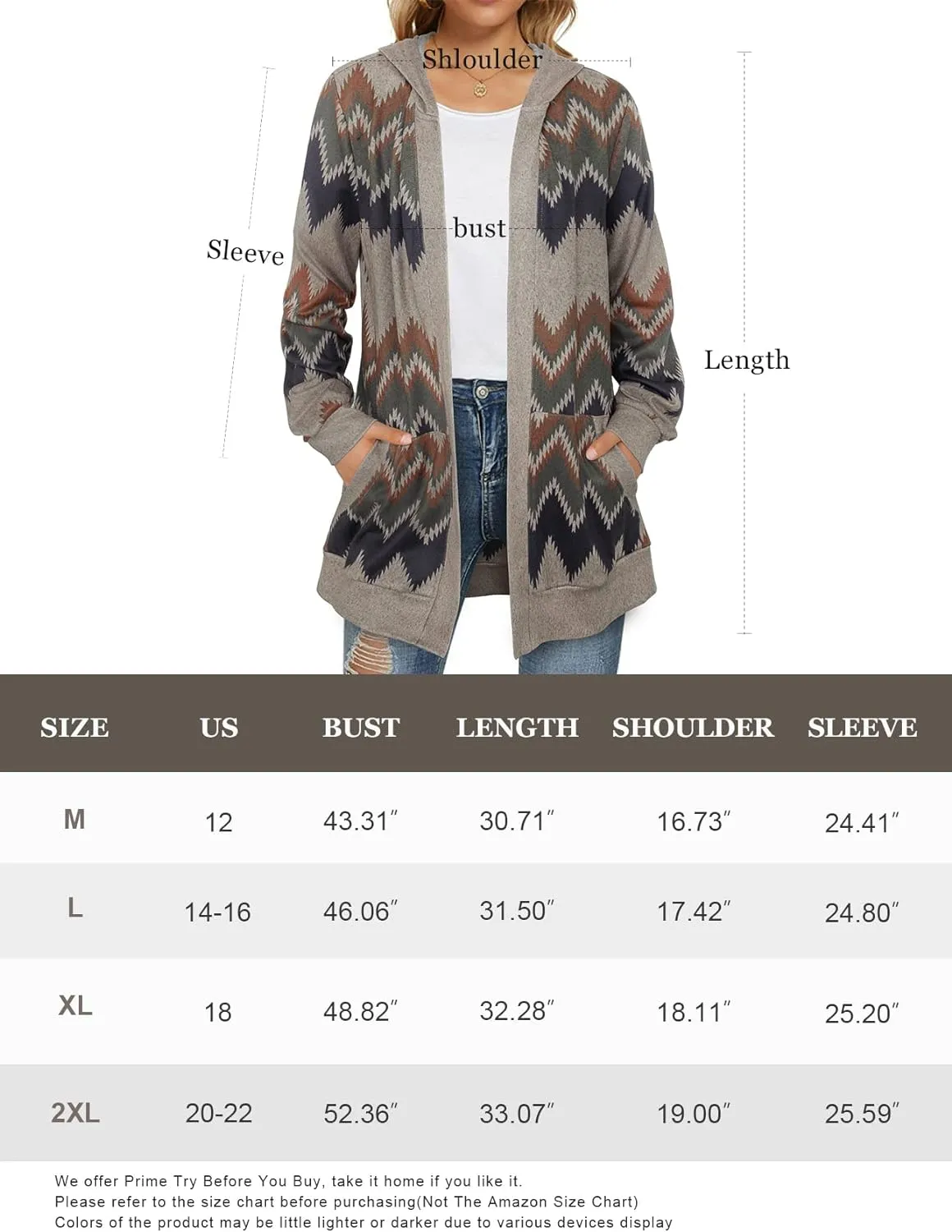 Miusey Womens Long Sleeve Open Front Hoodie Knit Cardigans with Pockets