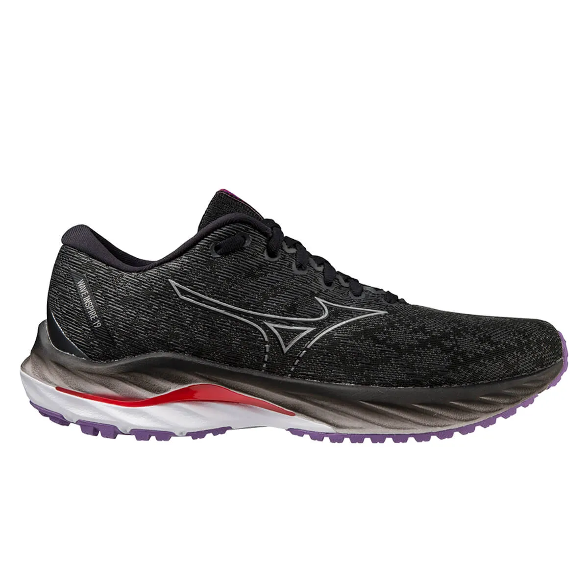 Mizuno Wave Inspire 19 Womens | Black/silver/bittersweet