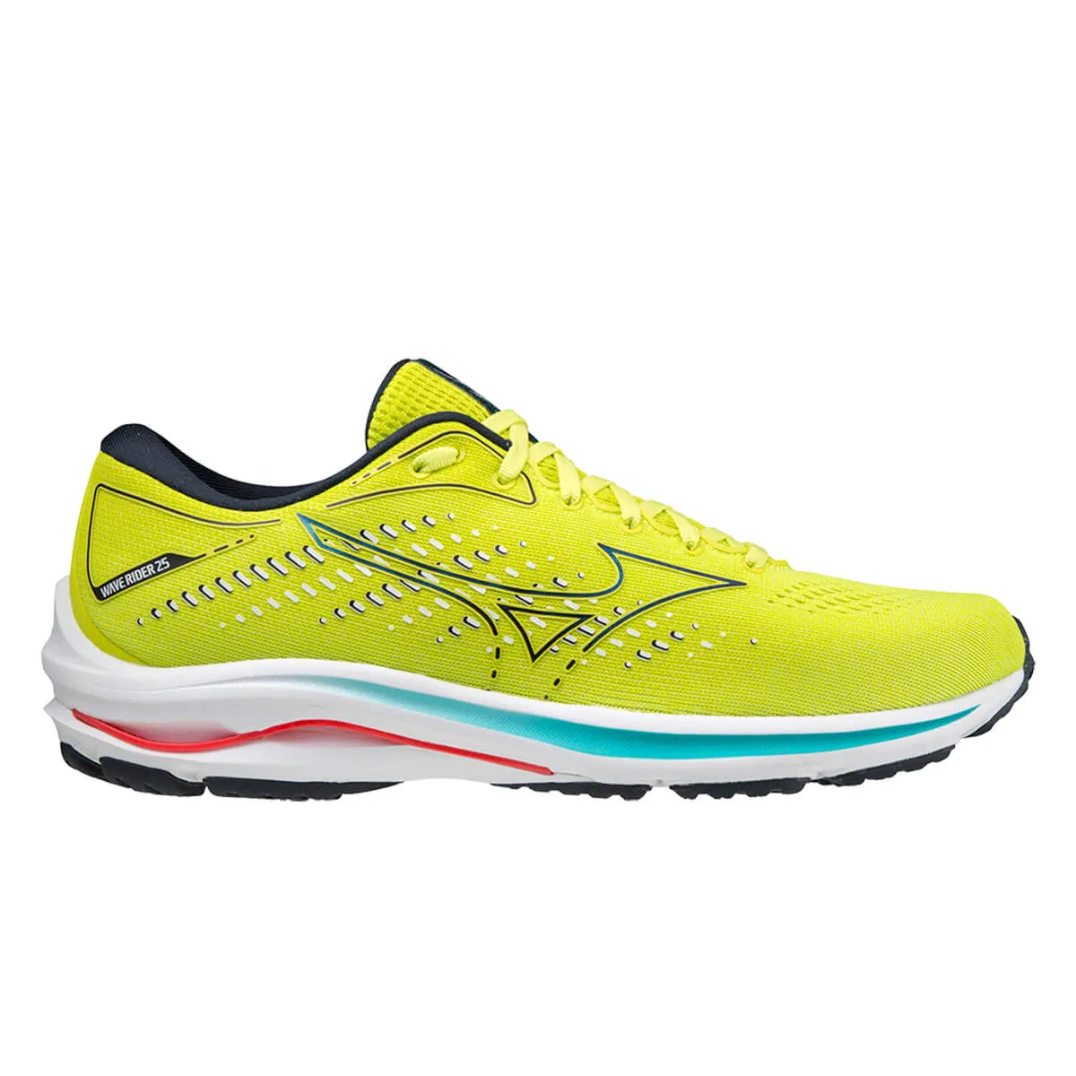 Mizuno Wave Rider 25 Mens | Slime/skycaptain/ired