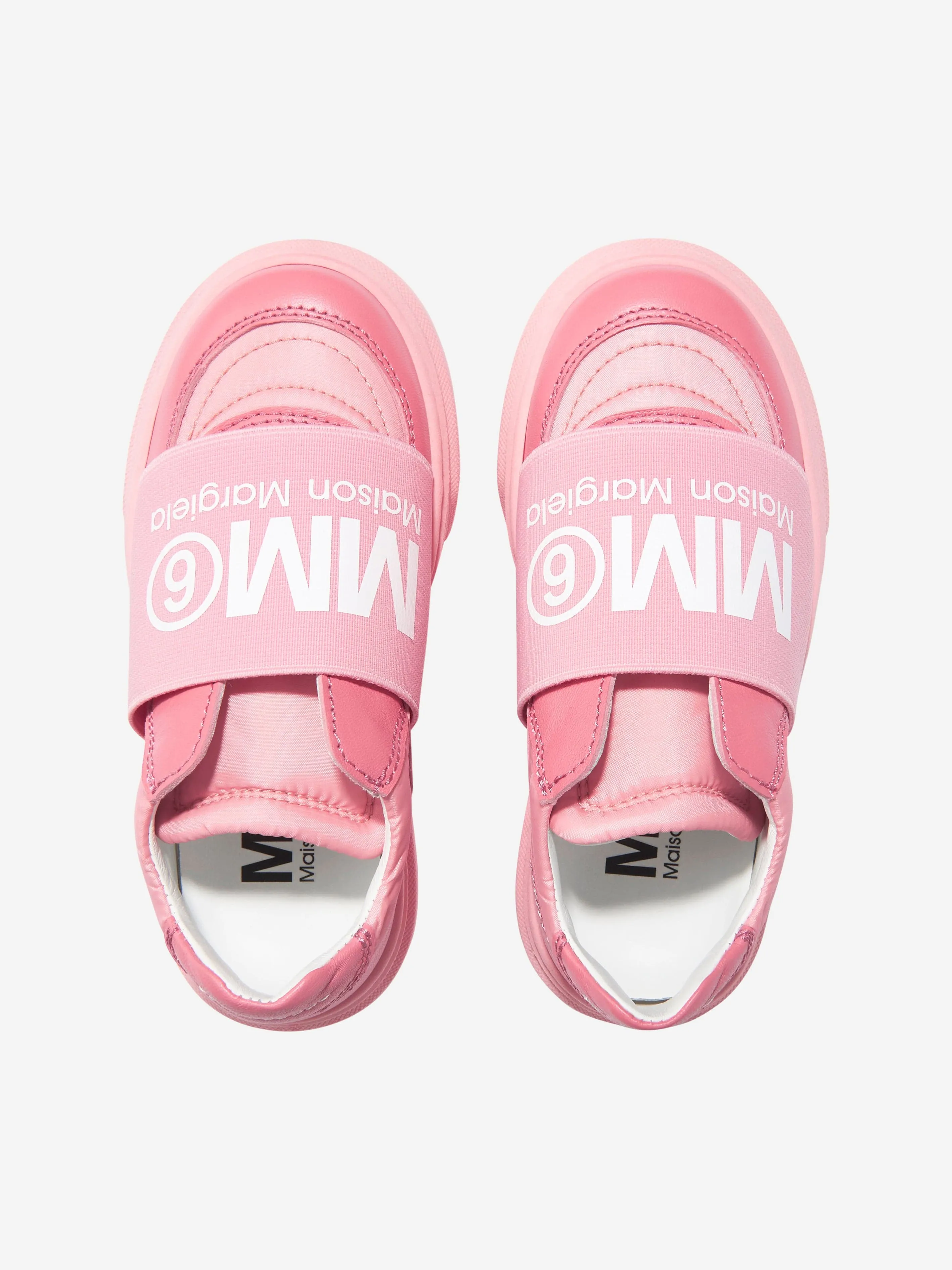 MM6 Maison Margiela Girls Leather Logo Trainers