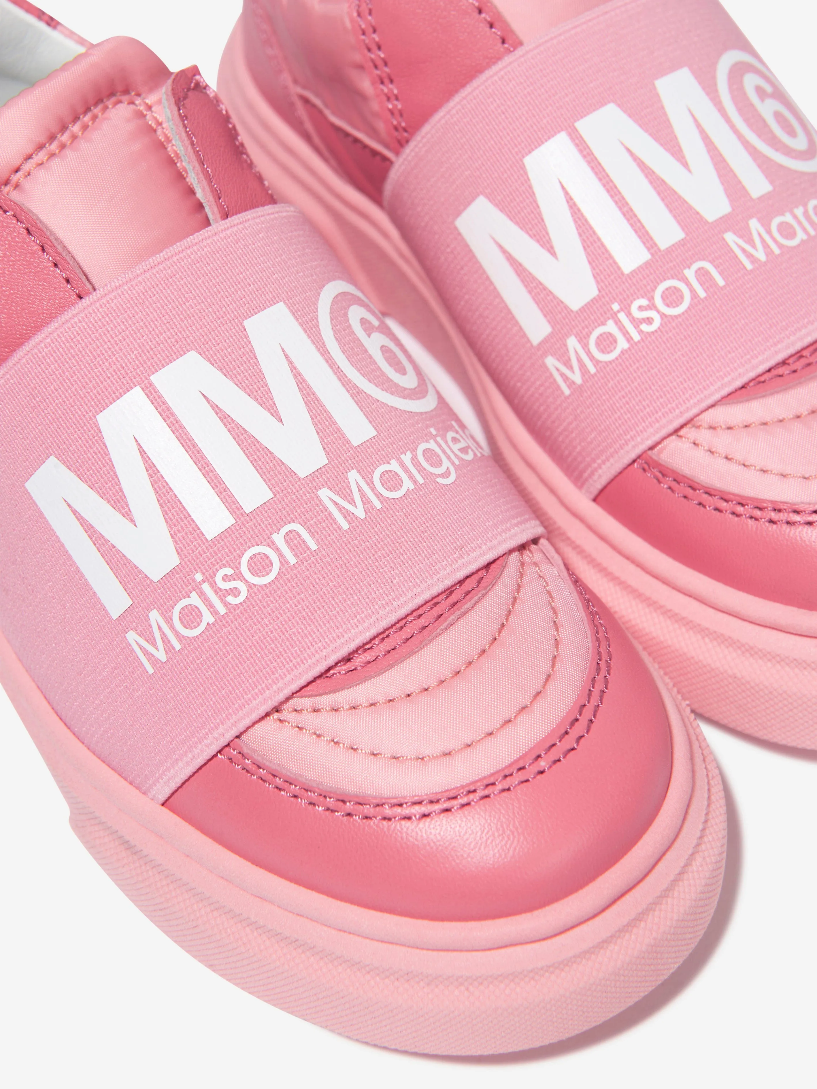 MM6 Maison Margiela Girls Leather Logo Trainers