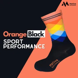 Motive Sock Sport Performance Socks - Black/Orange