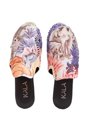 Multicolour Elephant Whisperer Embellished Mules