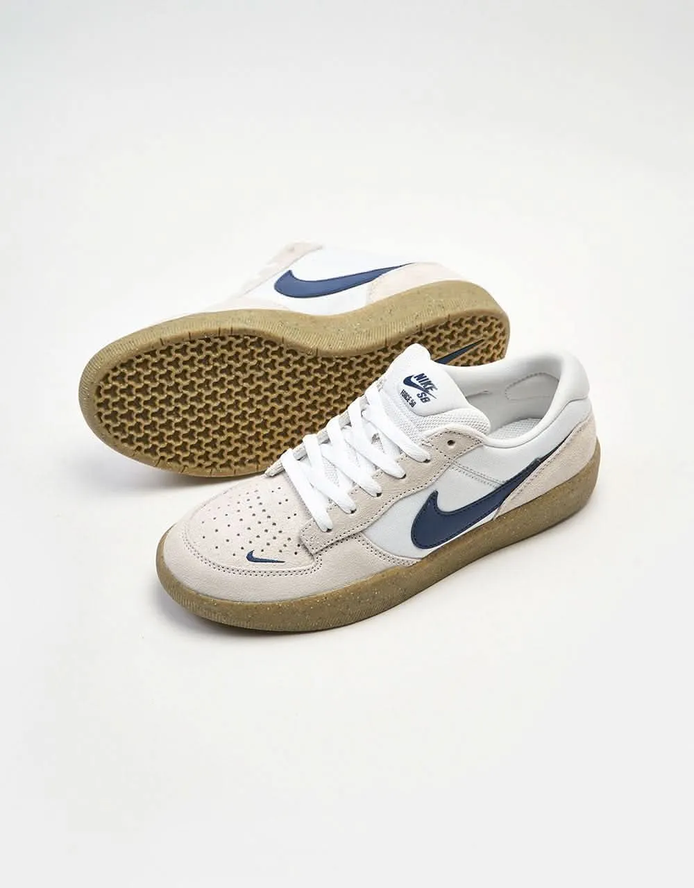 Nike SB Force 58 Skate Shoes - White/Navy-White-Gum Light Brown