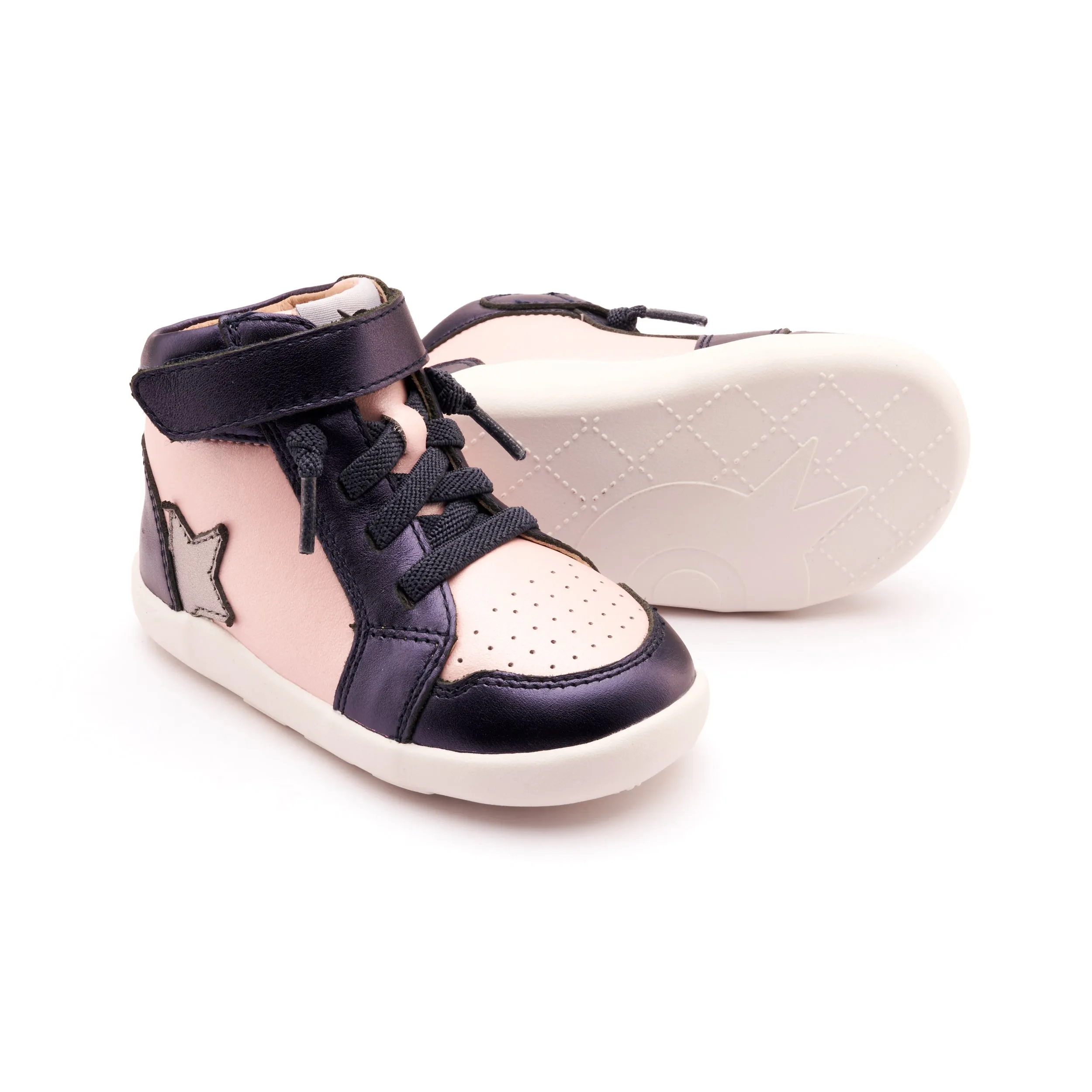 Old Soles Girl's Team Ground Casual Shoes - Nacardo Navy / Nacardo Dalia / Rich Silver