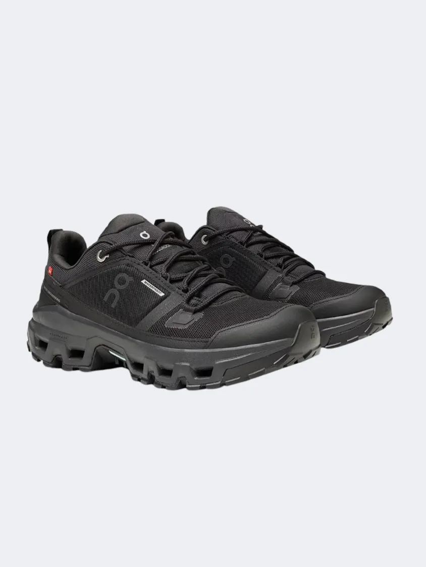 On Cloudrock Waterproof Women Hiking Sneakers Black