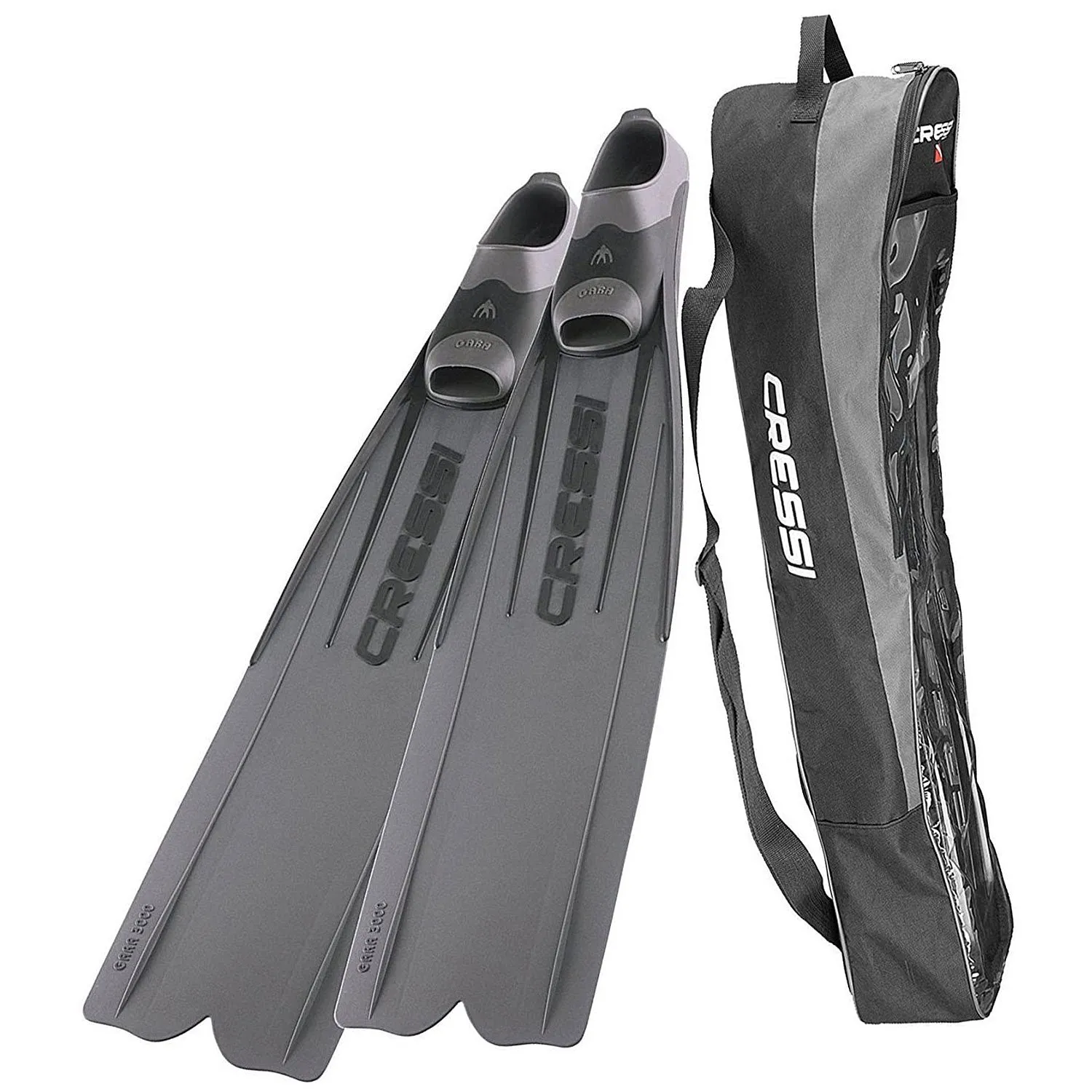 Open Box Cressi Men's Gara 3000 LD Long Distane Long Blade Diving Fins, 8-9 (with Bag)