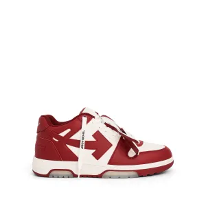 Out of Office Calf Leather Sneaker in White/Burgundy