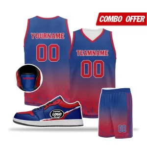 Personalized Combo Offer for Fade Fashion, Custom Gradient Fashion on Jersey, Shoe and Cap, Best Gift for Team