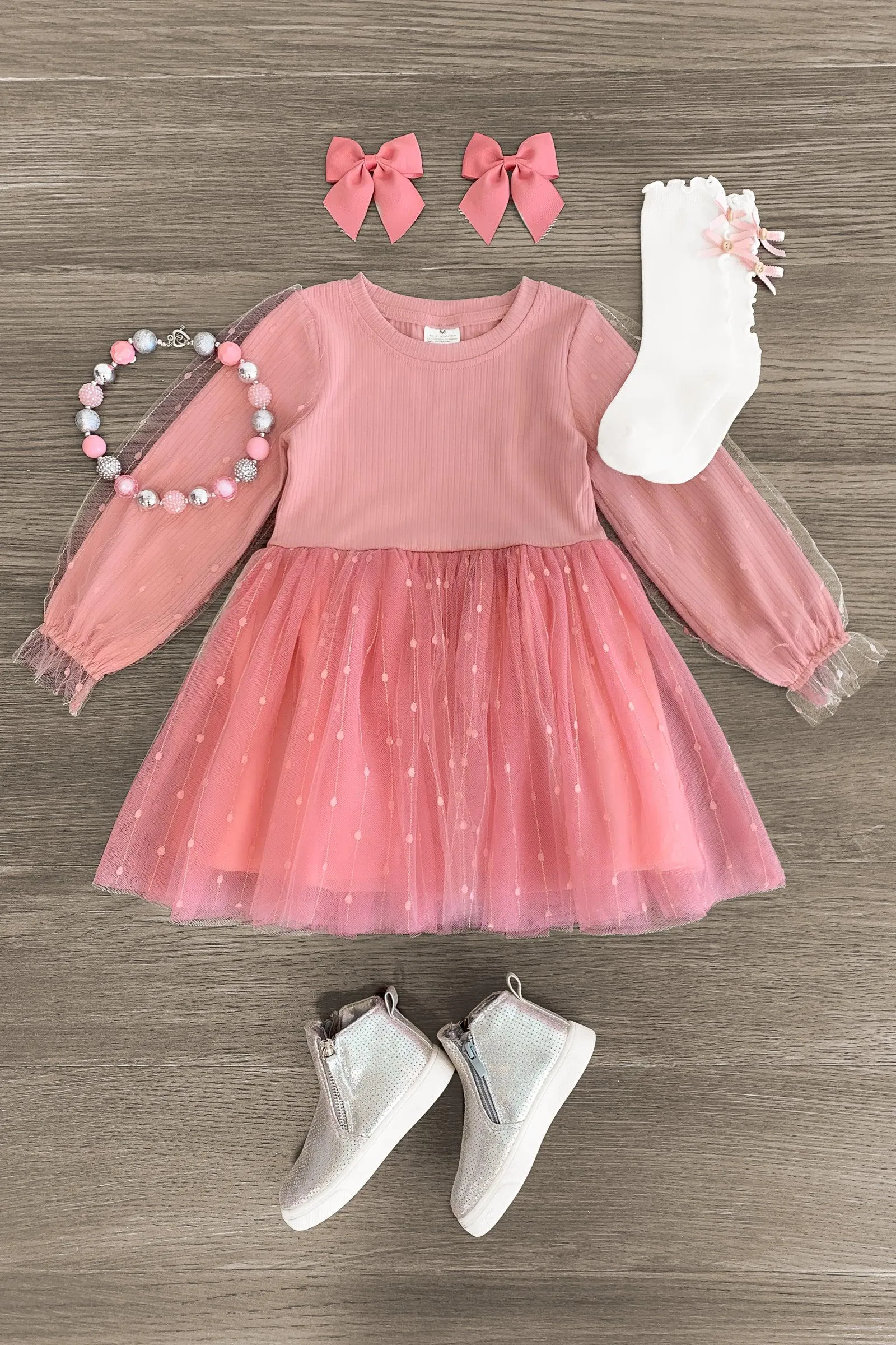 Pink Tulle Glitter Dress