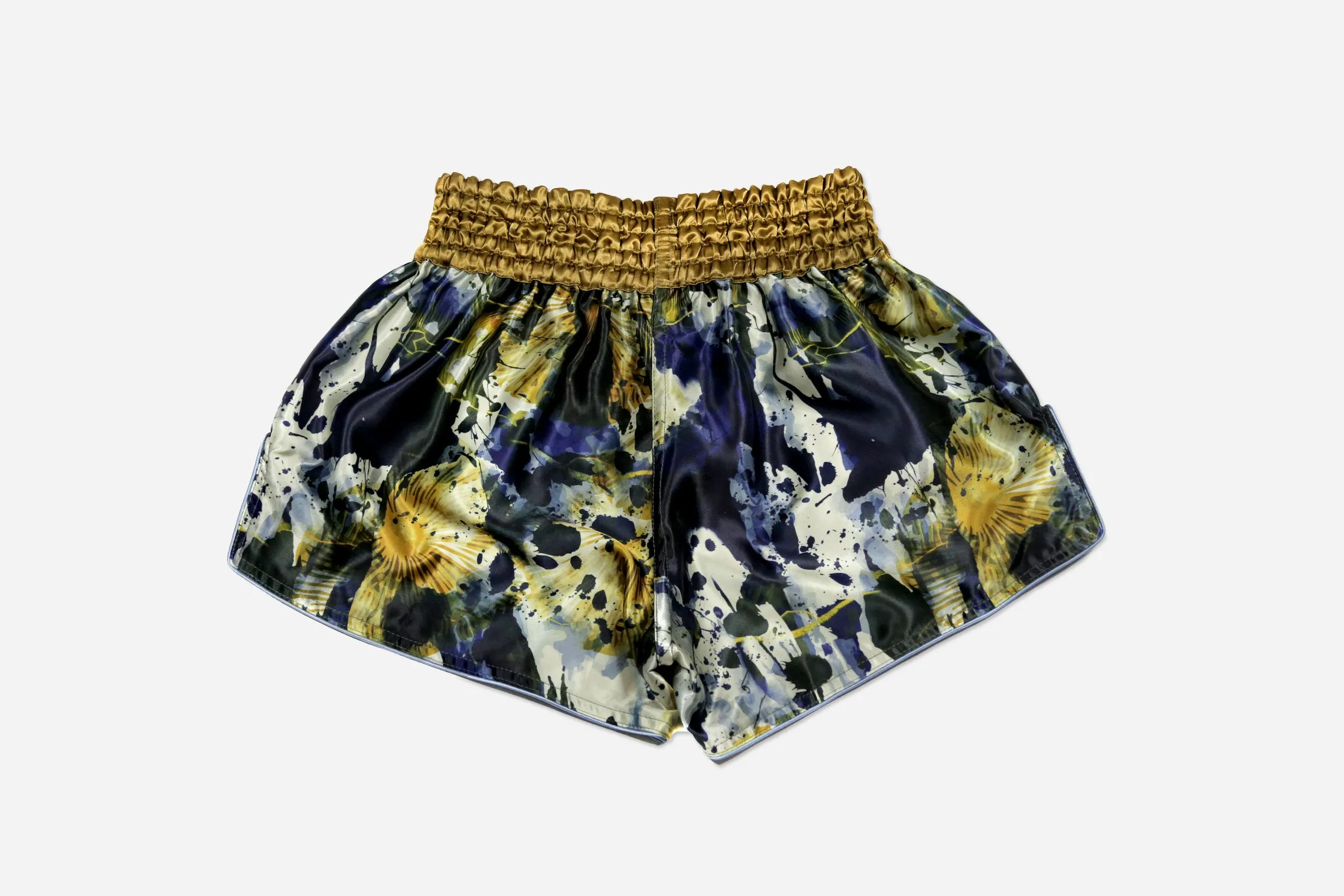 "Drip" Muay Thai Shorts (Navy/Gold)