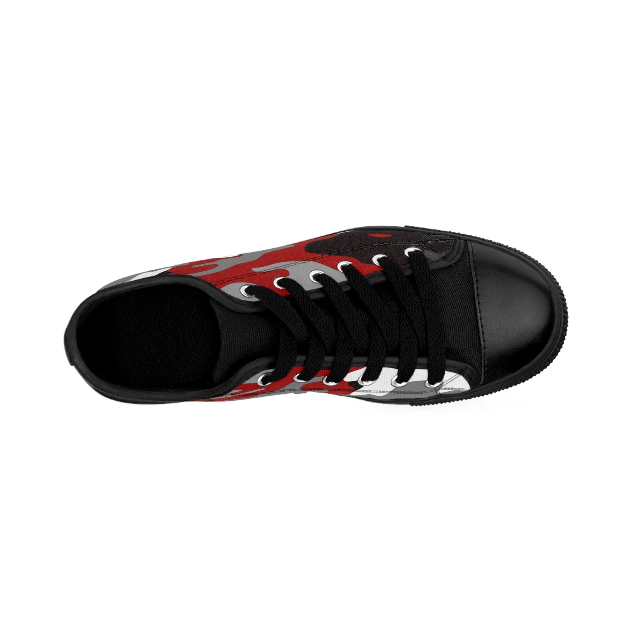 Red Black Grey Camouflage Men's Sneakers