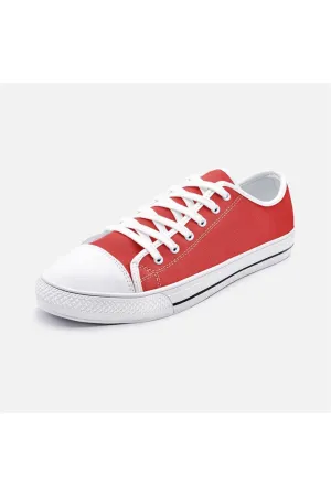 Red Unisex Low Top Canvas Shoes