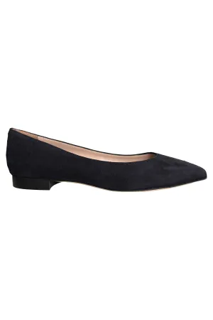 Robertson Madison Andrea 2 Pointy Flat Shoe 29608 | Blu Notte Camoscio Suede