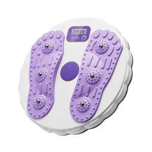 Rotating Waist Disc Twist Machine with Electronic Counter Magnetic Massage for Body Shaping, Color: White   Purple