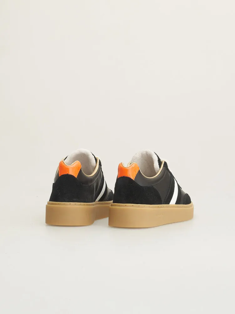 Serafini Court Trainers Black, Grey & Orange