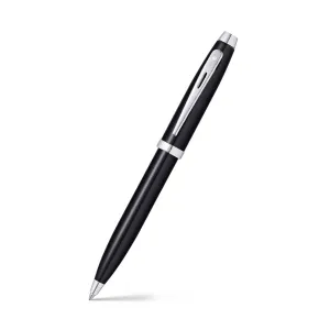 Sheaffer® 100 Glossy Black Ballpoint Pen With Chrome Trims