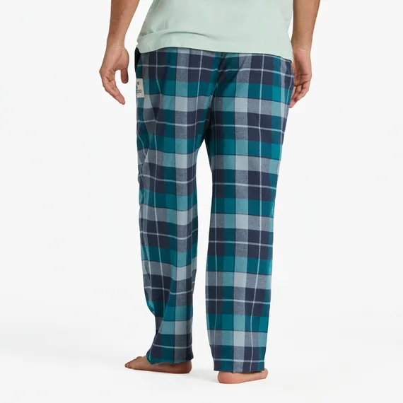 Smoky Blue Plaid Classic Sleep Pant- Life Is Good