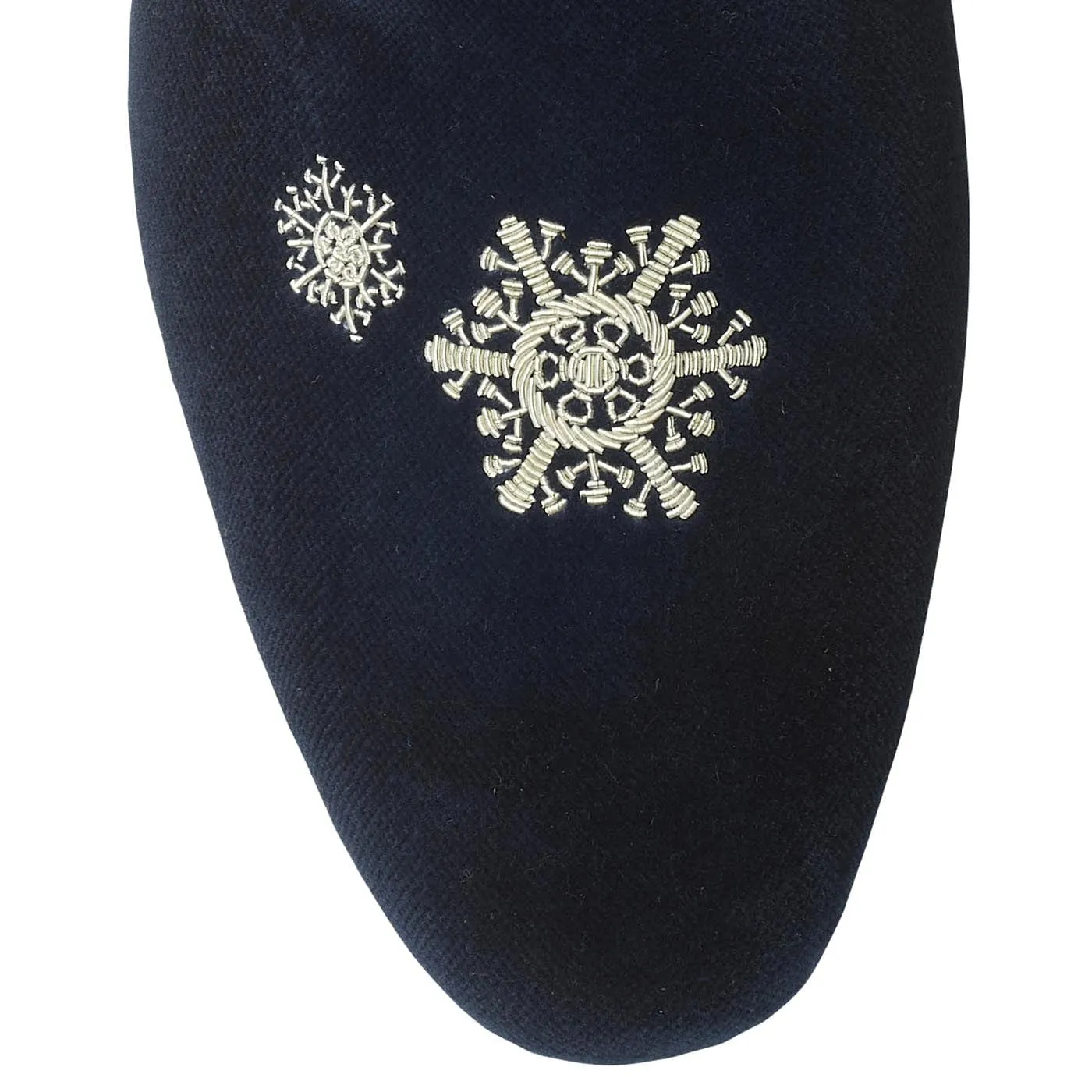 Snowflakes Navy Velvet