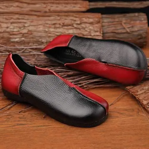 SOCOFY Splicing Leather Shoes