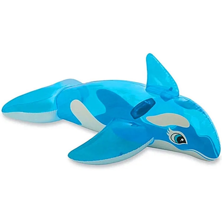 Summer Water Fun Inflatable Blue Whale Shaped Pool Ride-on Swimming Ring Floats, Size: 151*117cm