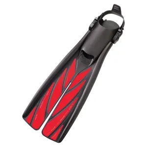 Used Atomic Aquatics Open Heel Split Fins High Resilience Compound -Red-XLG (11.5-13)