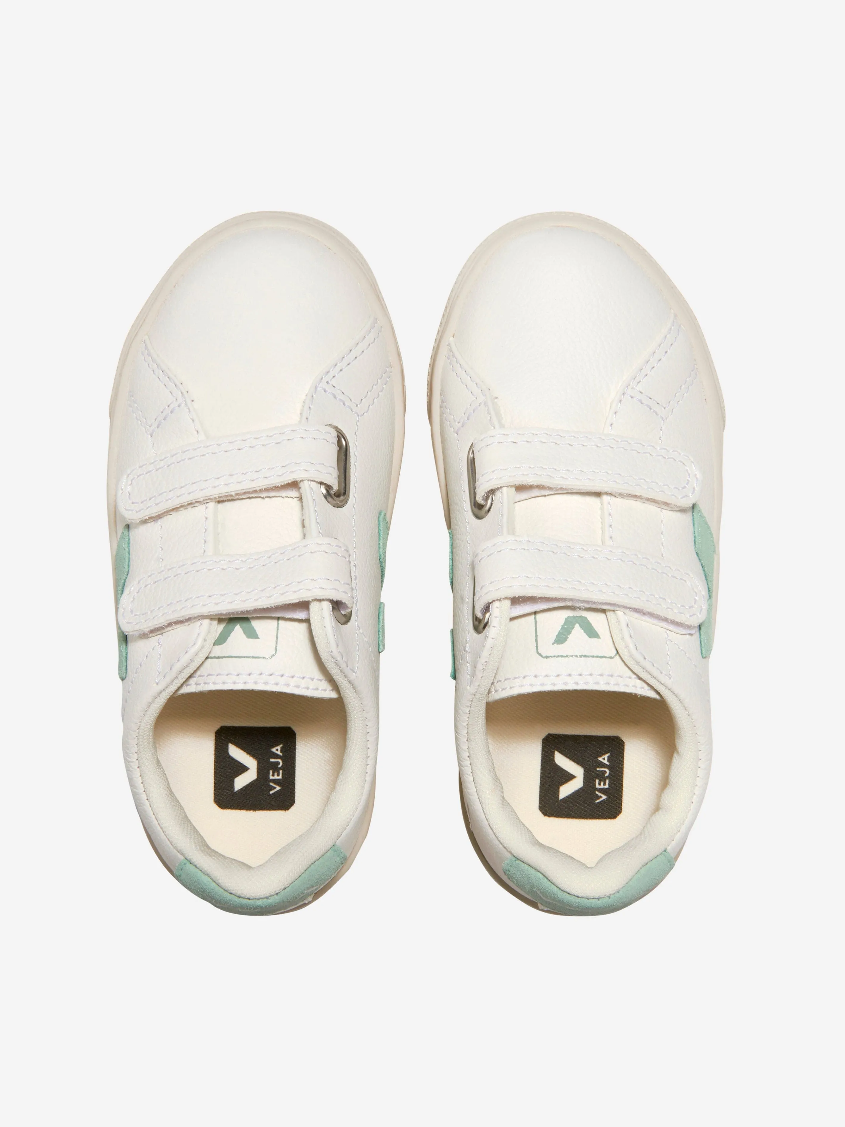 Veja Girls Small Esplar Velcro Trainers in White