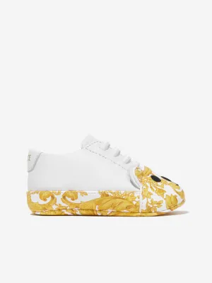 Versace Baby Barocco Teddy Bear Trainers in White