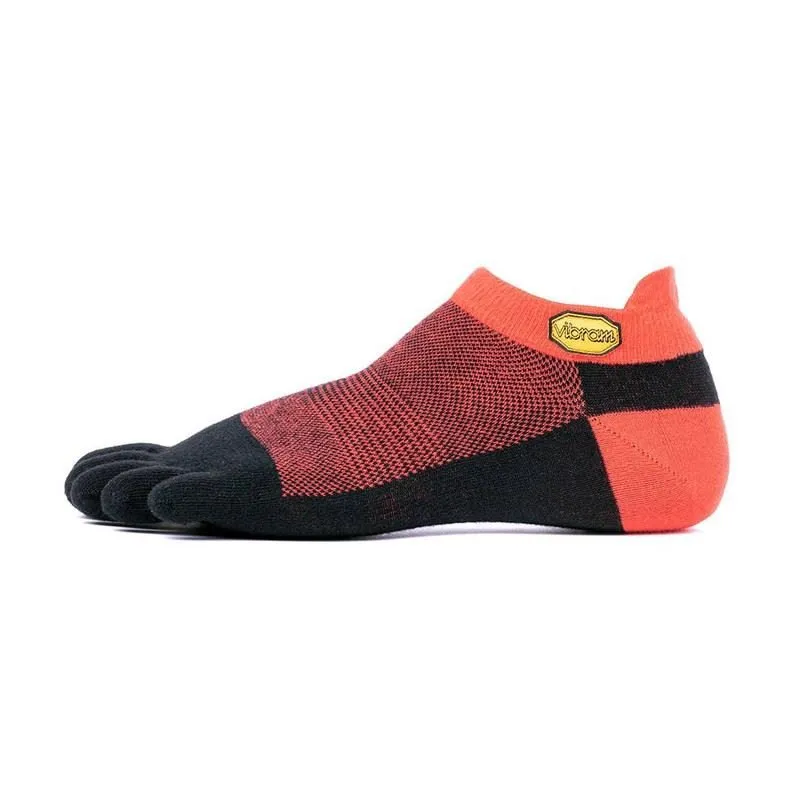 Vibram Athletic No Show Five Fingers Performance Toe Socks - Red/Black