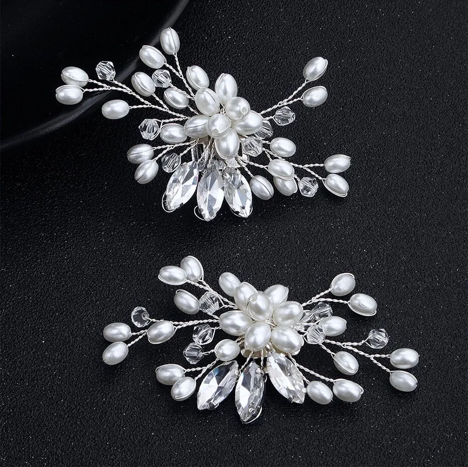 Wedding Accessories - Pearl and Crystal Bridal Shoe Clips