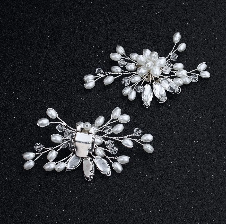 Wedding Accessories - Pearl and Crystal Bridal Shoe Clips