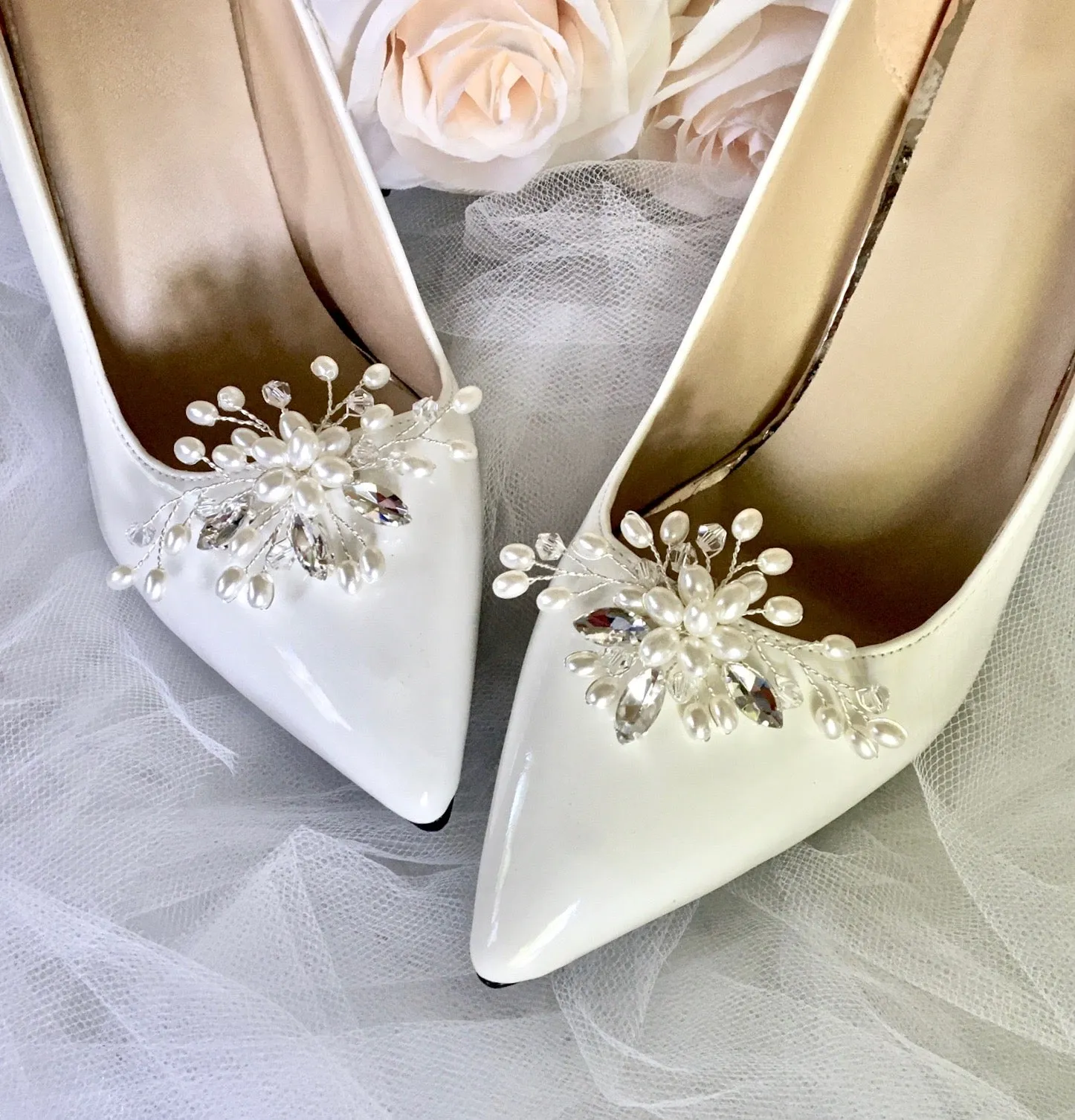 Wedding Accessories - Pearl and Crystal Bridal Shoe Clips