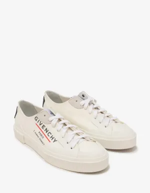 White Tennis Light Low Canvas Trainers -