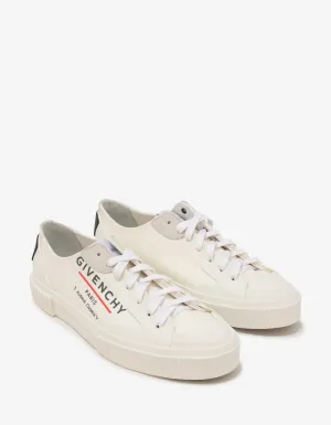 White Tennis Light Low Canvas Trainers