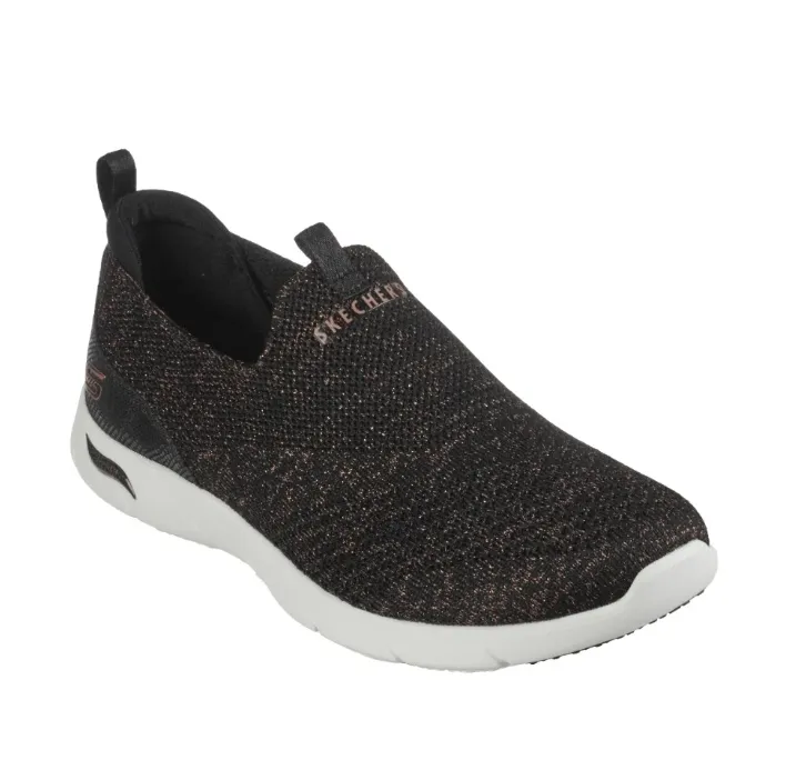 Womens Skechers Arch Fit Refine - Showcase Black/Rose Gold Athletic Shoes