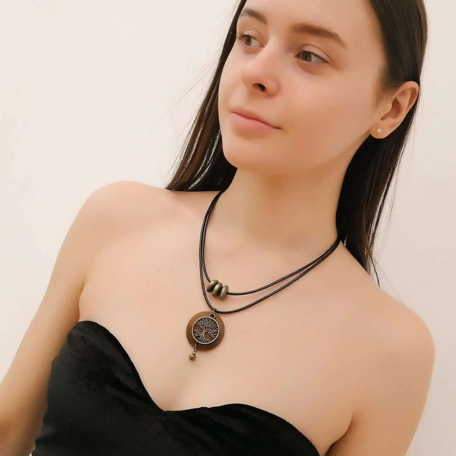 Wooden Choker Chunky Pendant Necklaces